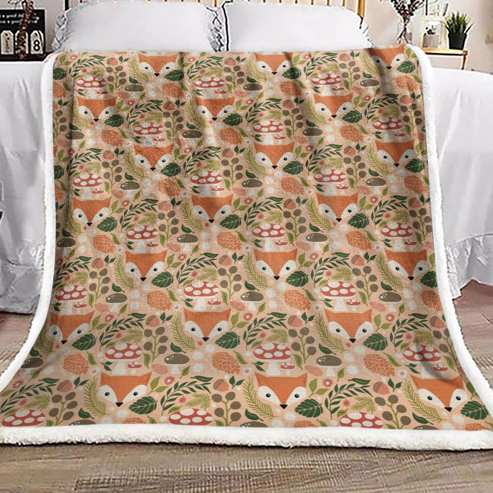 Fox Sherpa Fleece Blanket