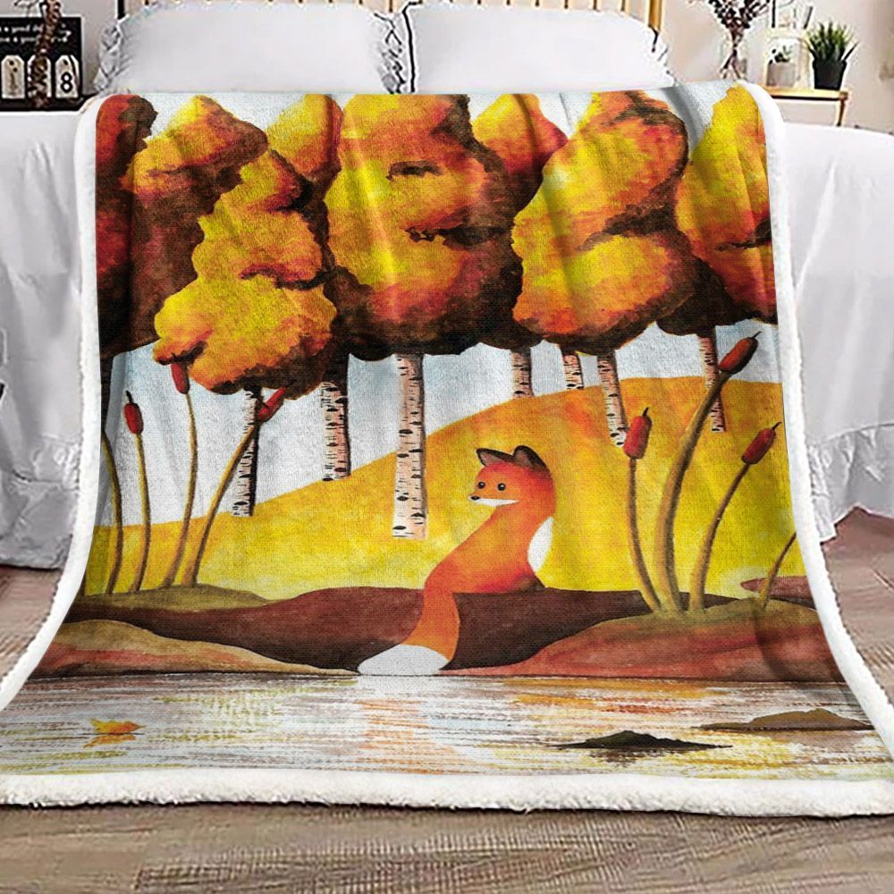 Fox Sherpa Fleece Blanket