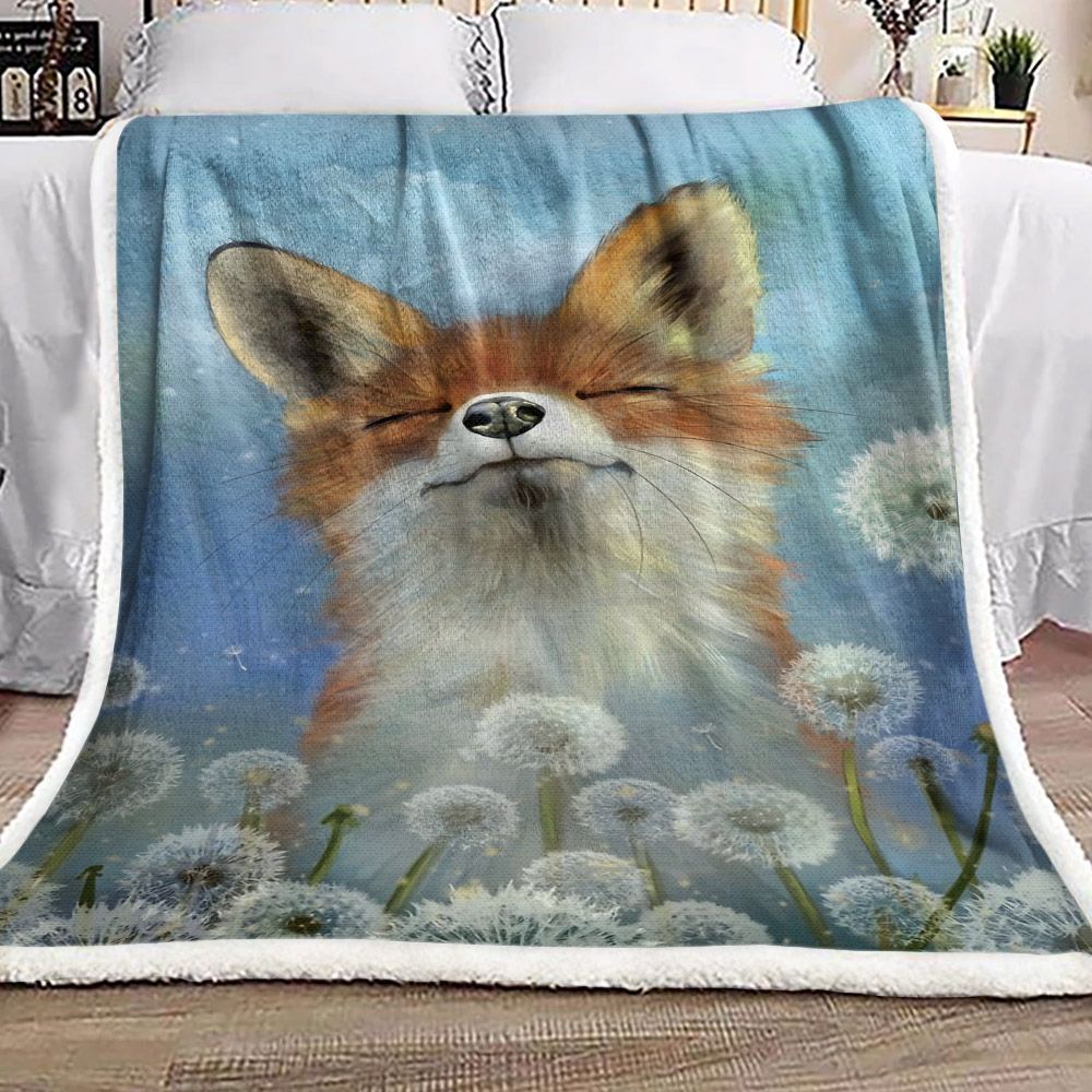 Fox Sherpa Fleece Blanket