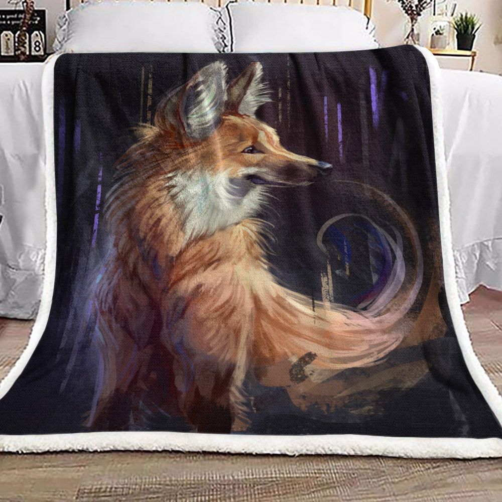 Fox Sherpa Fleece Blanket