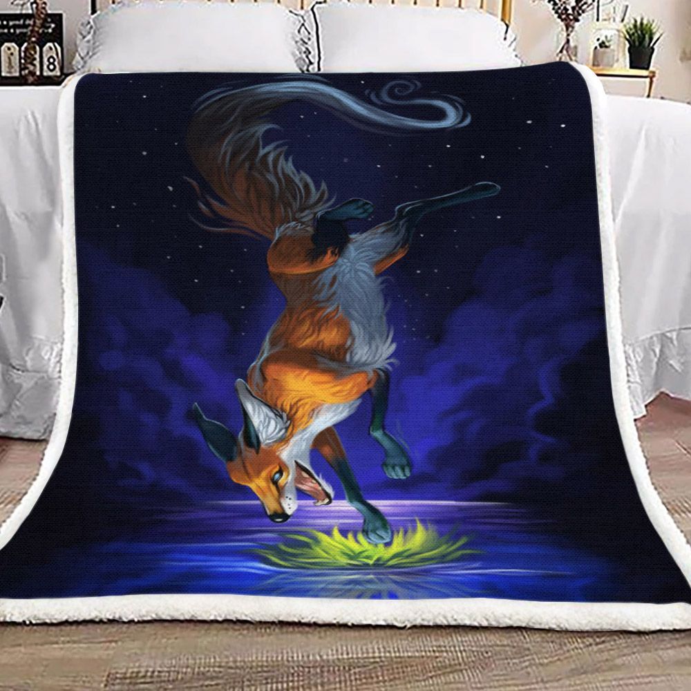 Fox Sherpa Fleece Blanket