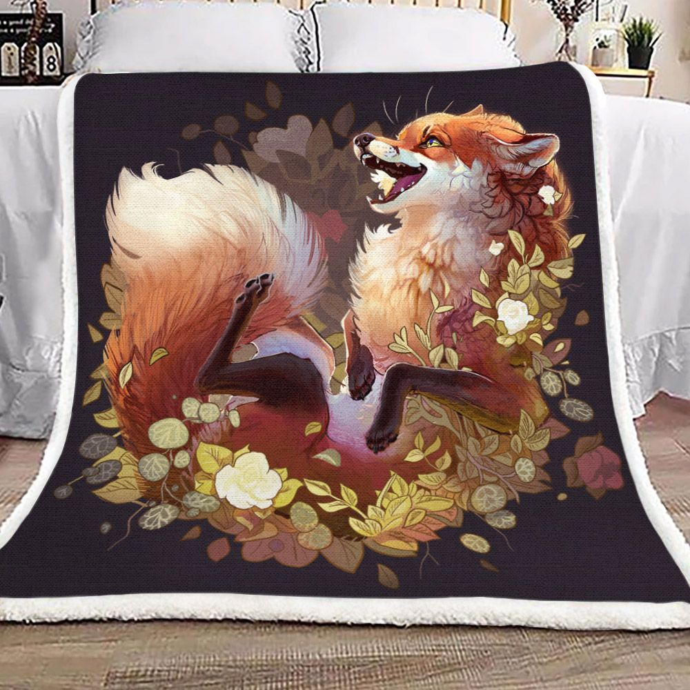 Fox Sherpa Fleece Blanket