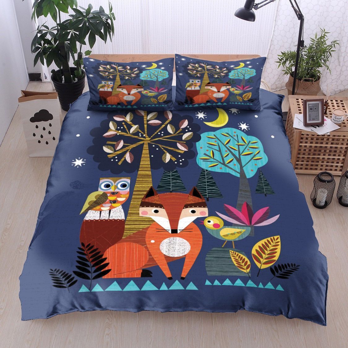 Fox Owl Bird Bedding Set