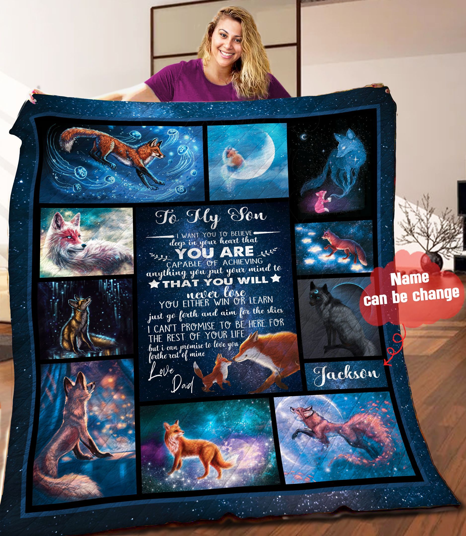 Fox Personalized Quilt Blanket HHH090607NA
