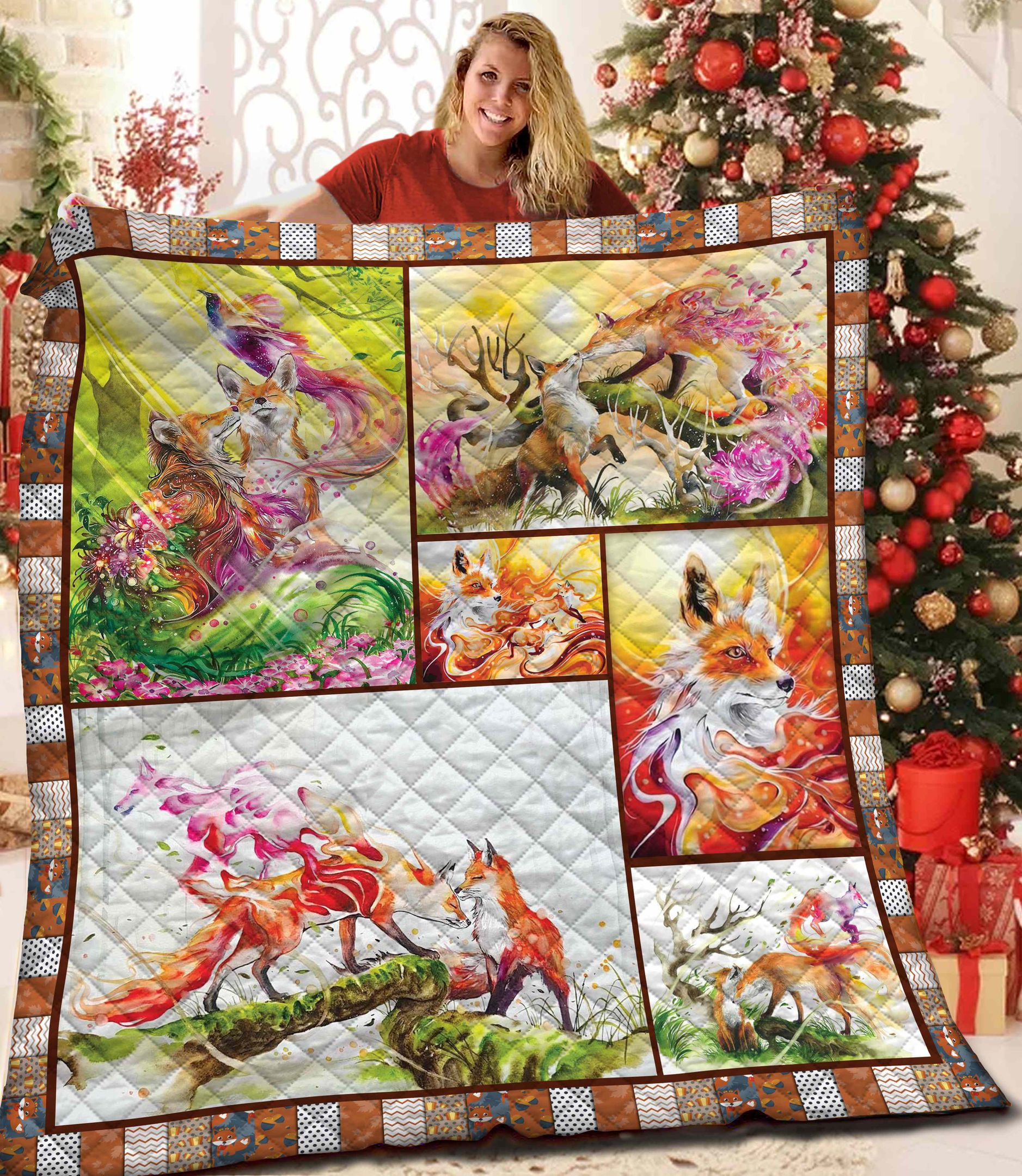 Fox Quilt Blanket BBB241006SM