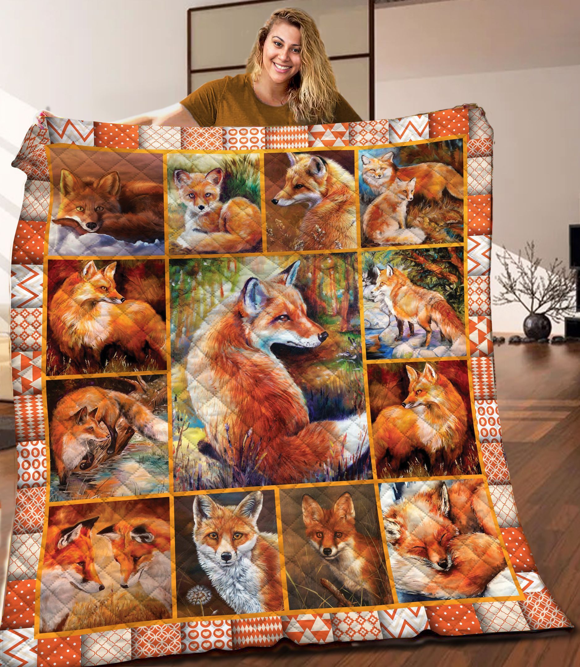 Fox Quilt Blanket C9B270301TA