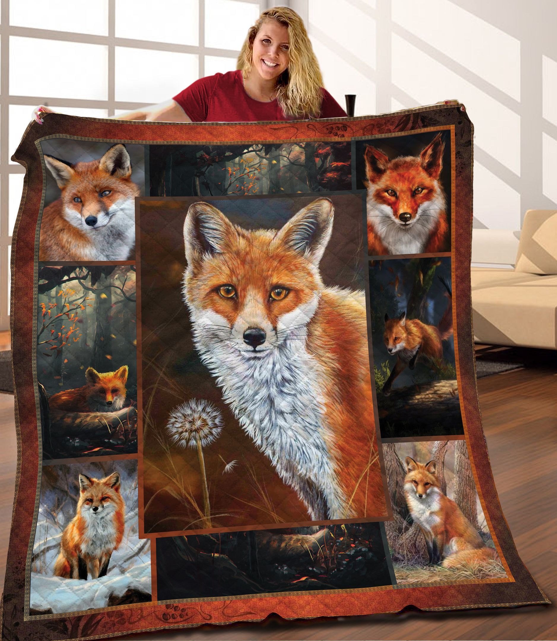 Fox Quilt Blanket C9B280209HD