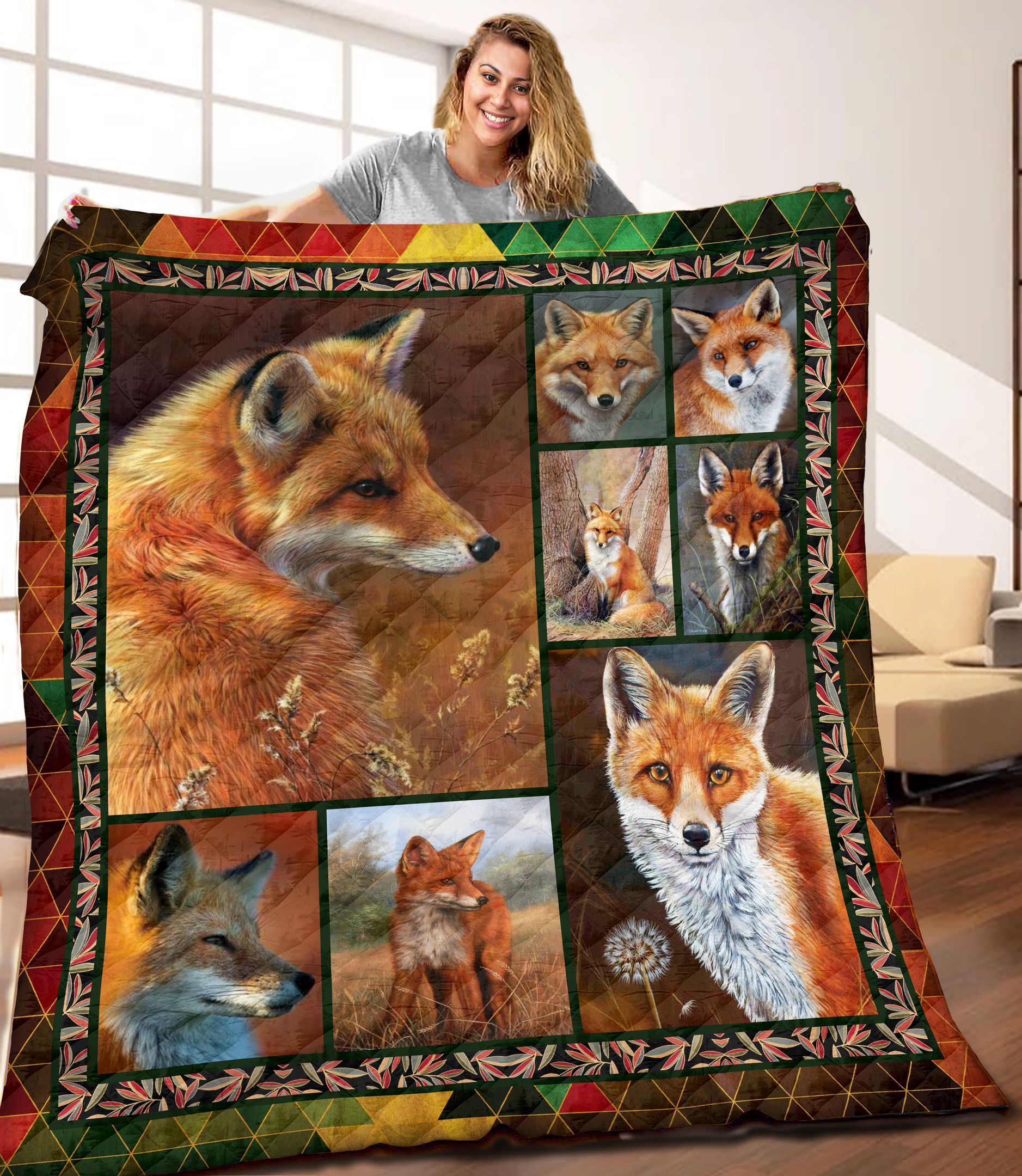 Fox Quilt Blanket C9B290209HD
