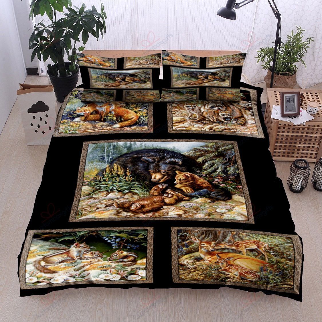 Fox Raccoon Bear Deer Squirrel Bedding Set