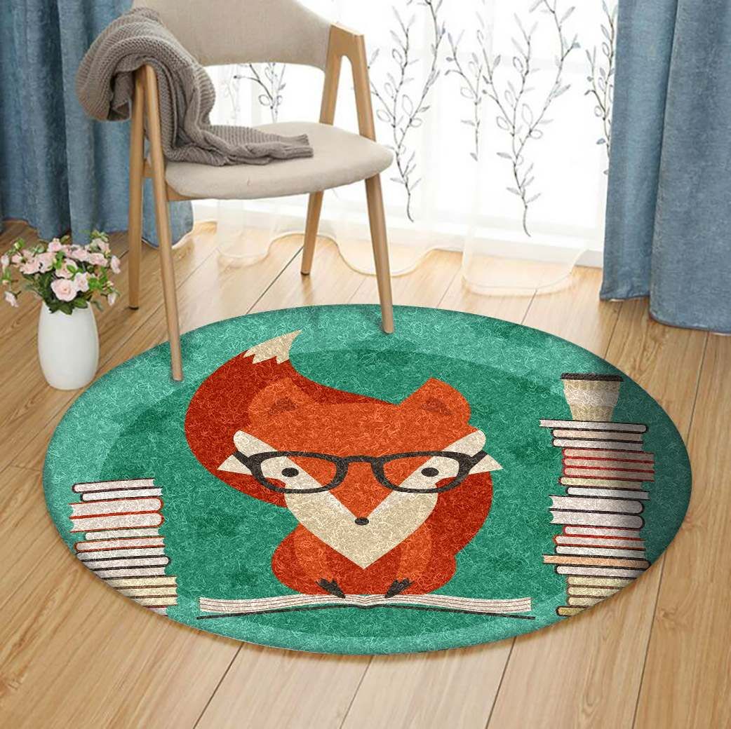 Fox Reading Round Carpet
