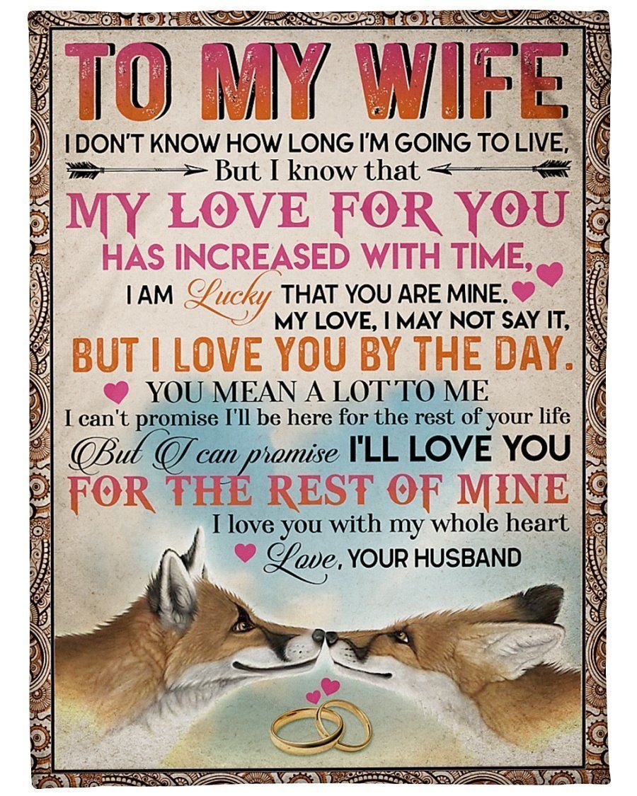 Fox Rings To My Wife You Mean A Lot To Me Fleece Blanket