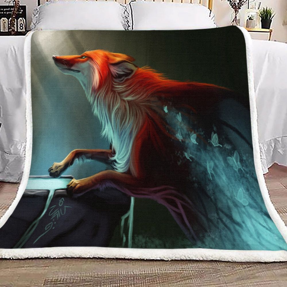 Fox Spirit Sherpa Fleece Blanket