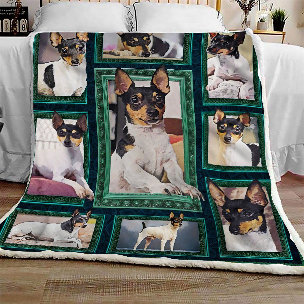 Fox Terrier Sherpa Fleece Blanket