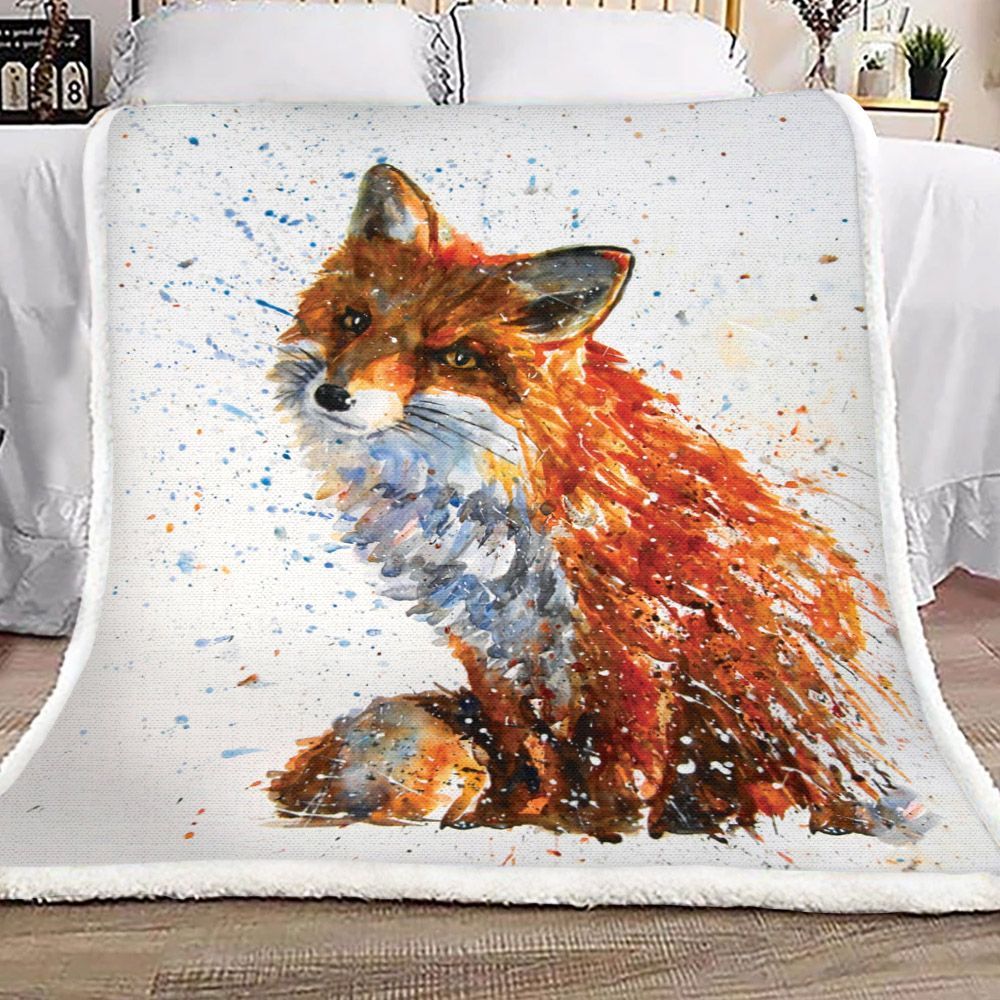 Fox Sherpa Fleece Blanket