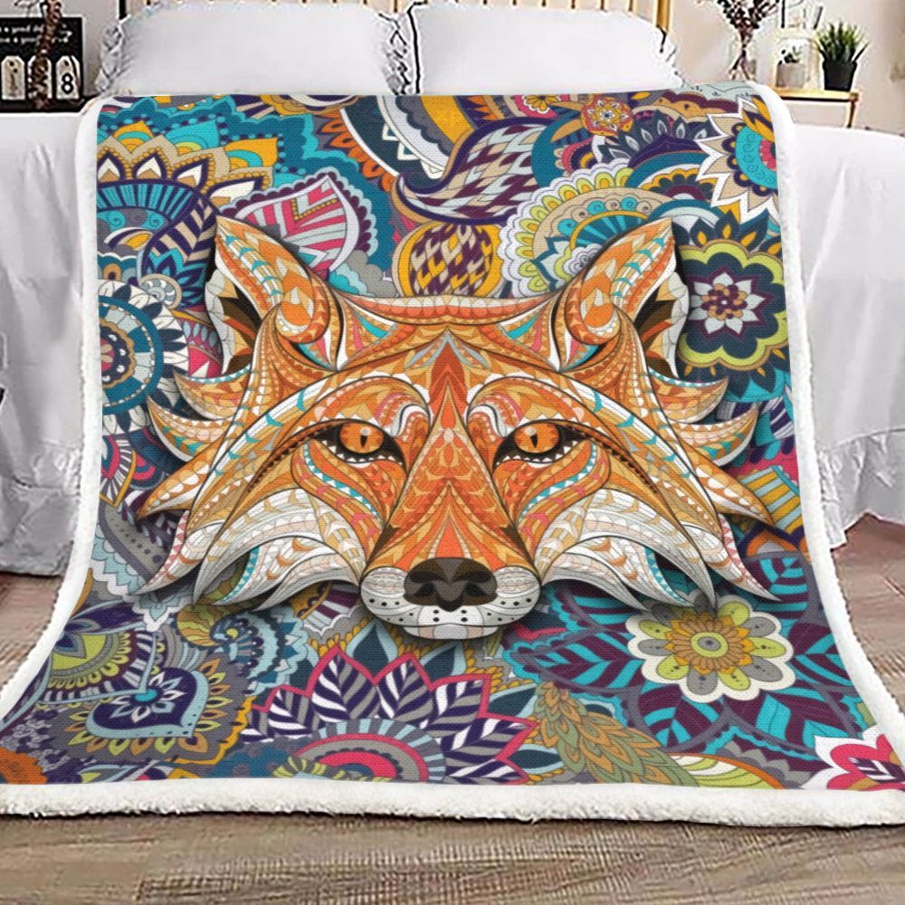 Fox Sherpa Fleece Blanket