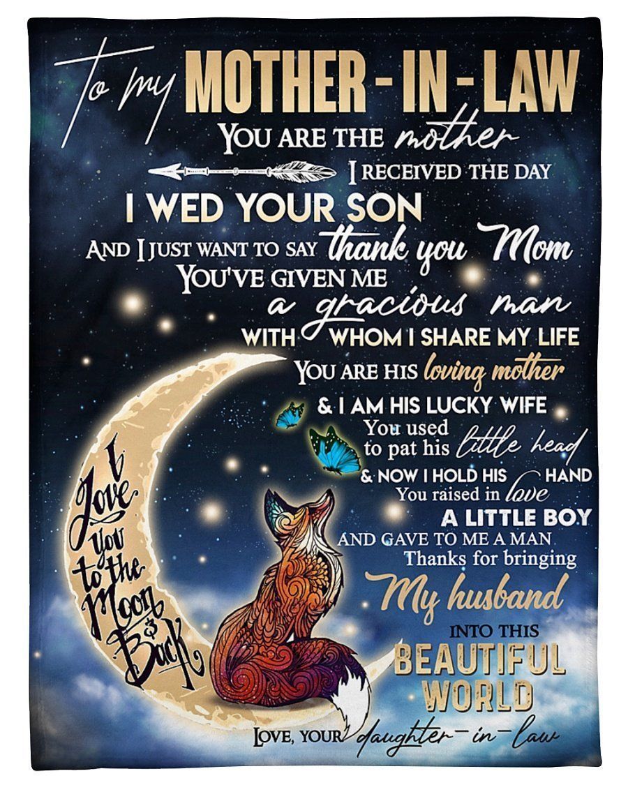 Fox To Mother In Law Thanks For Bringing My Husband Fleece Blanket