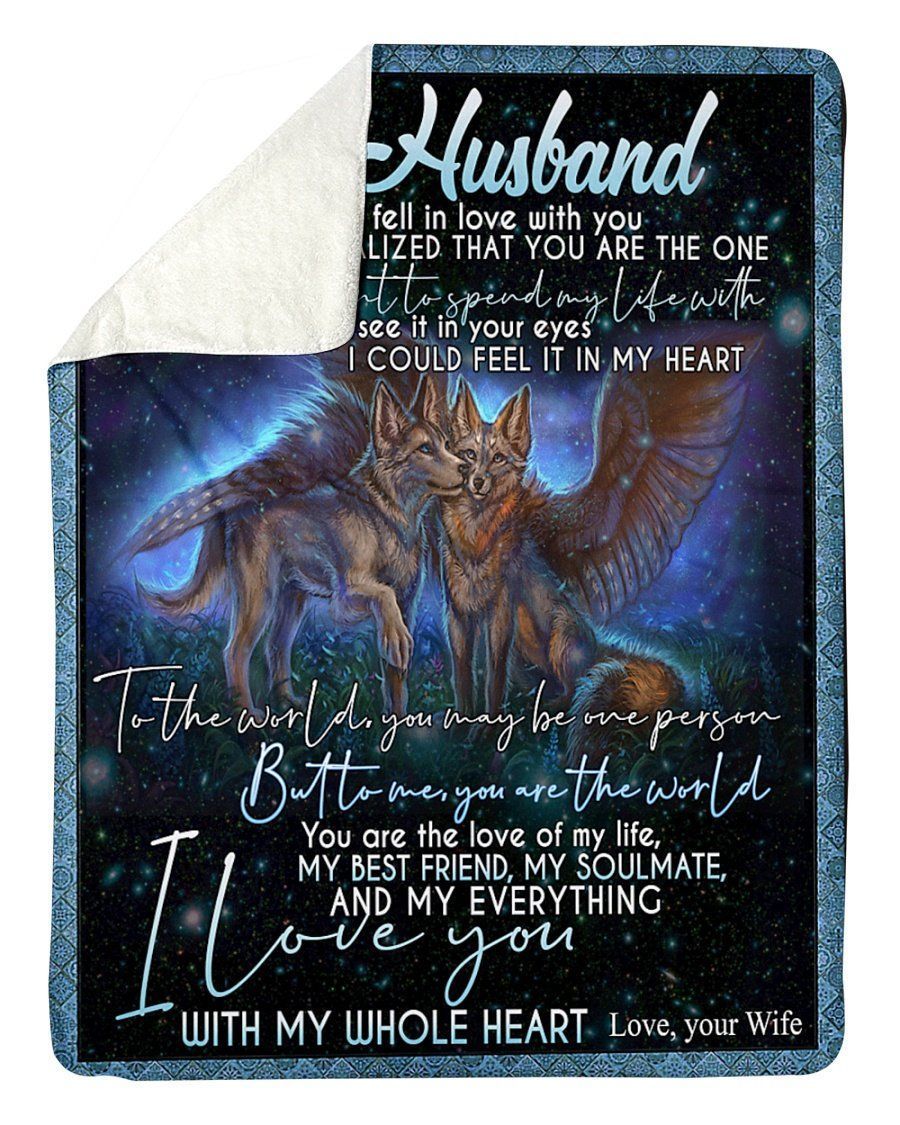 Fox To My Husband Sherpa Fleece Blanket