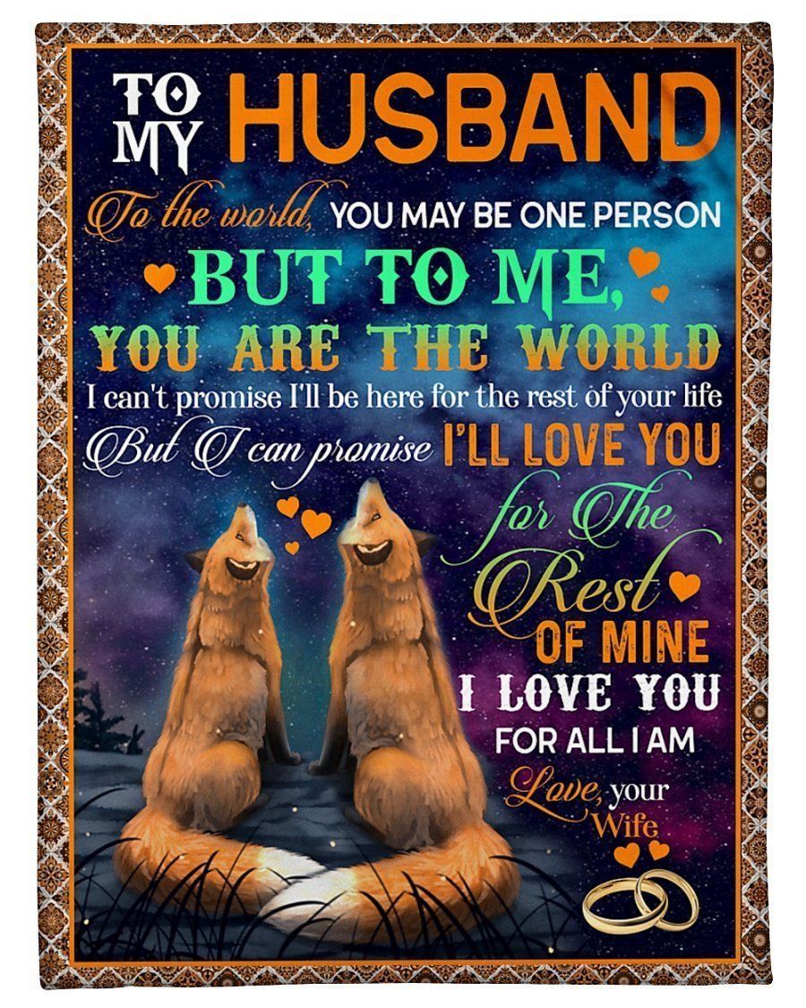 Fox To My Husband I Love You For All I’m Fleece Blanket