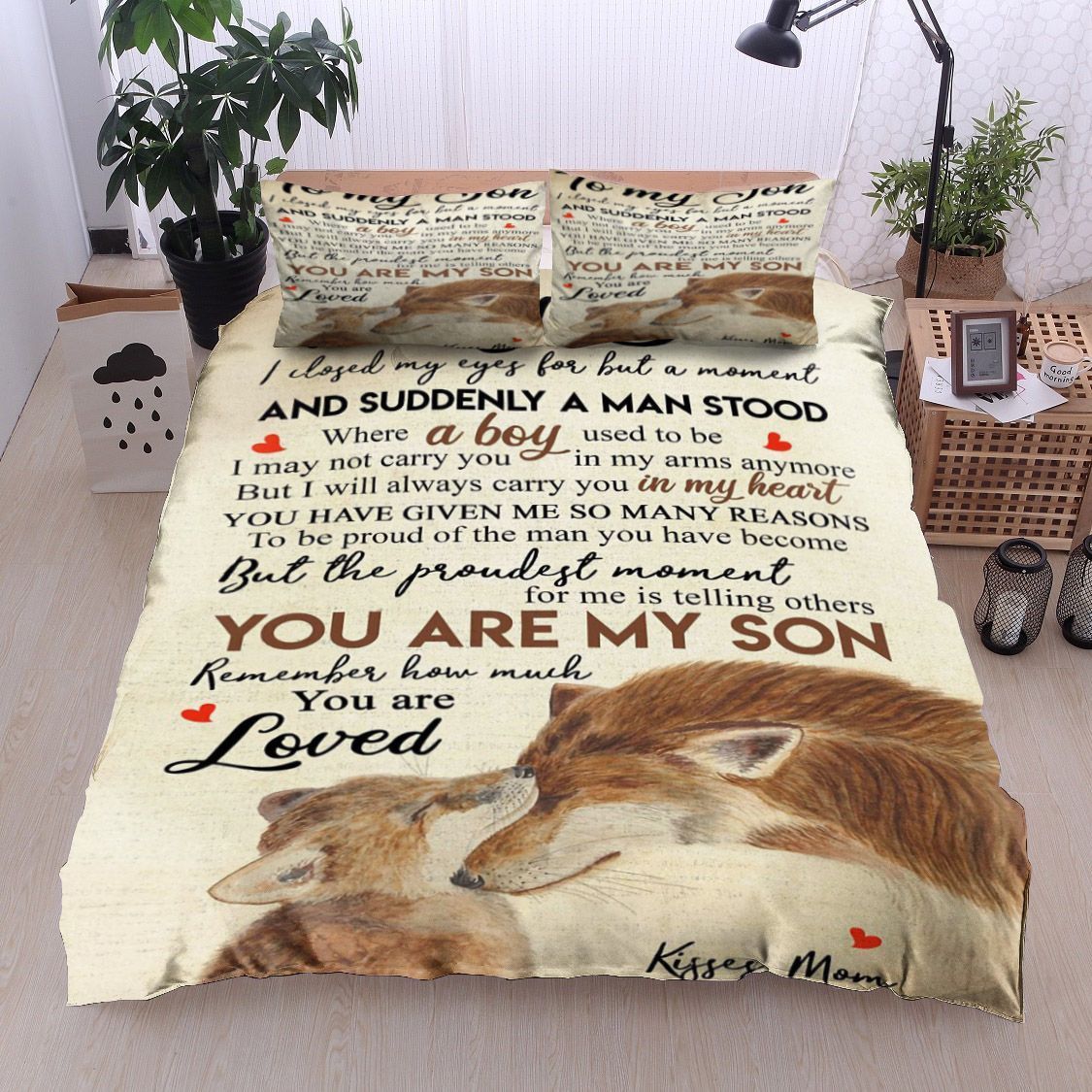 Fox To My Son Kisses Mom Bedding Set