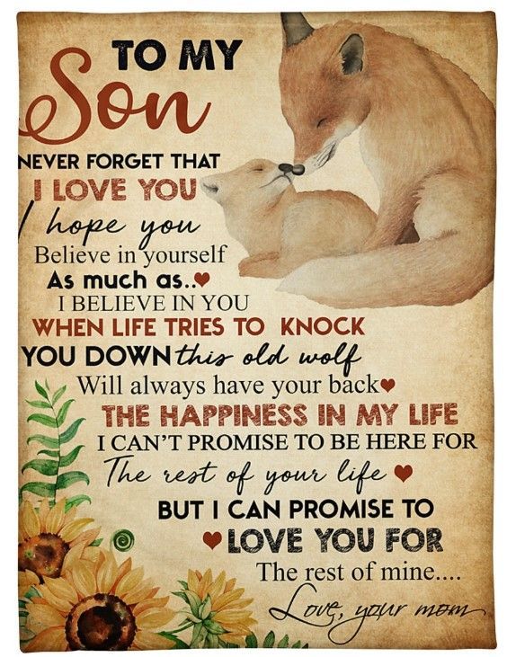 Fox To My Son Never Forget That I Love You Sherpa Fleece Blanket