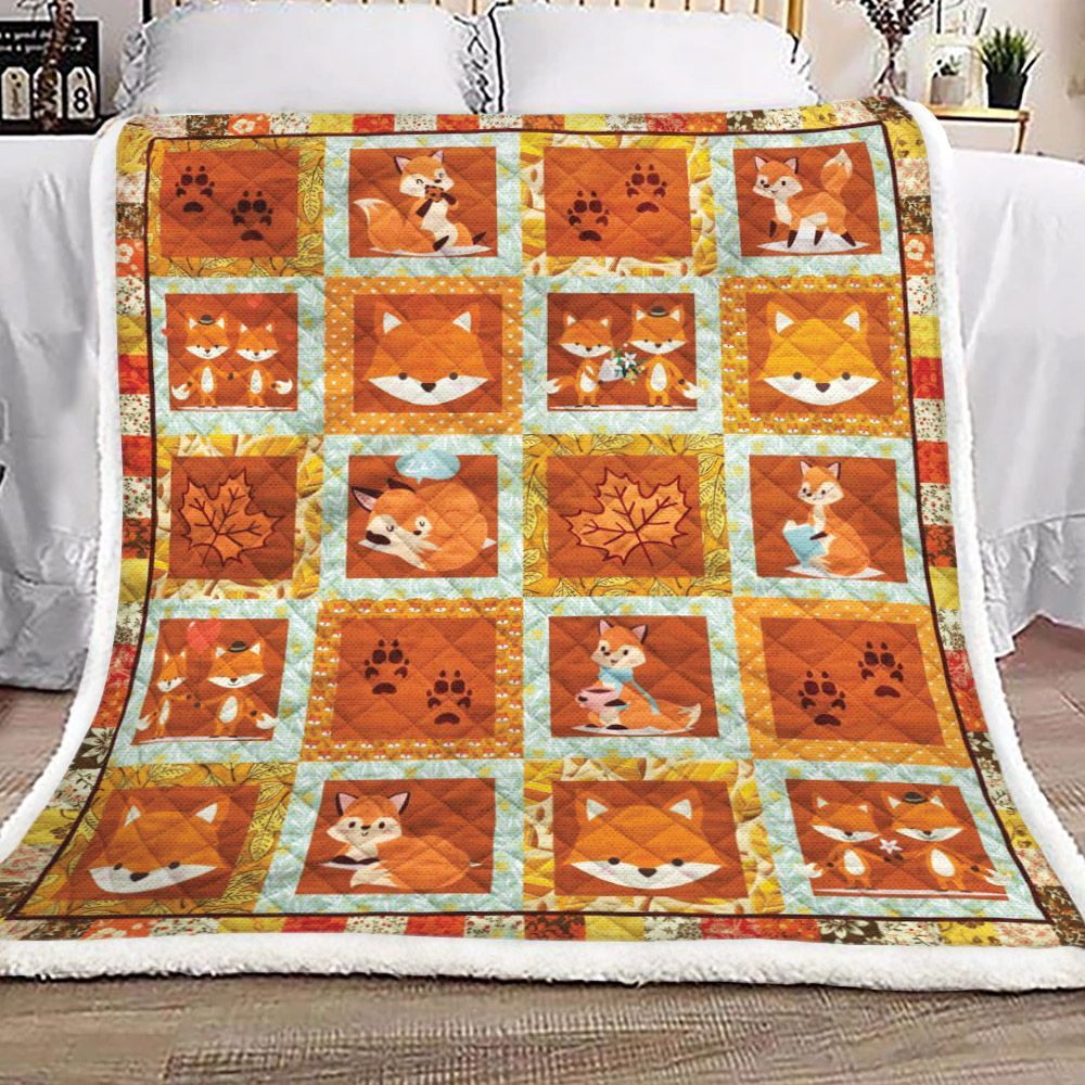 Fox Sherpa Fleece Blanket