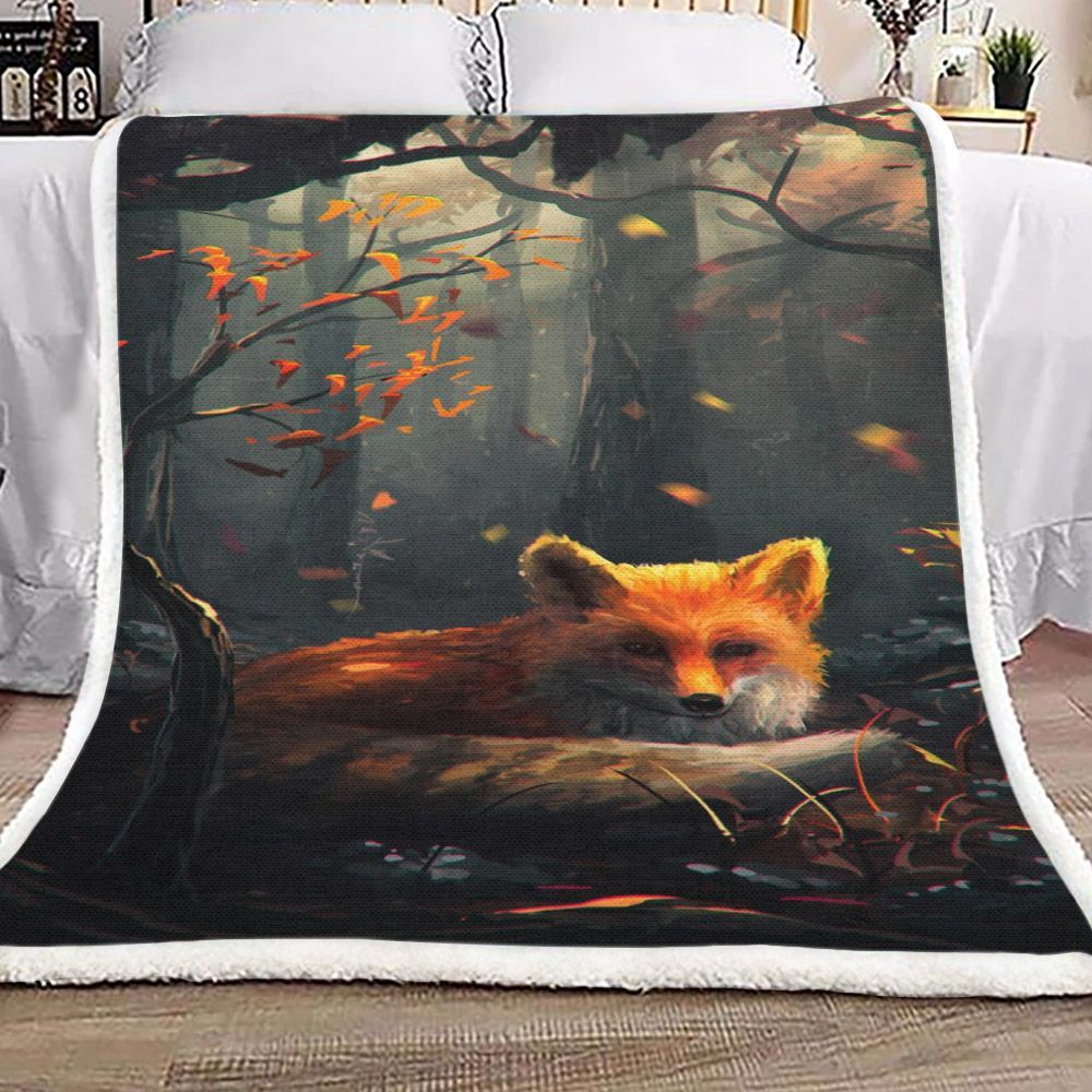Fox Sherpa Fleece Blanket