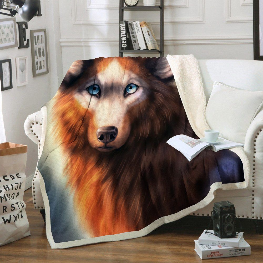 Fox Sherpa Fleece Blanket