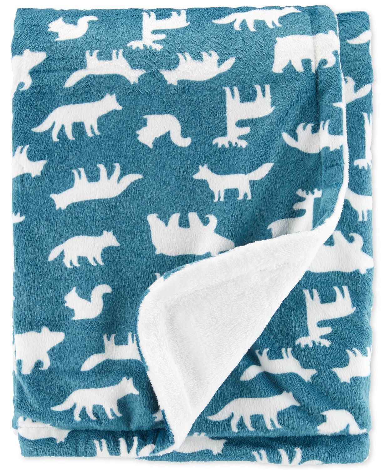 Fox Woodland Sherpa Fleece Blanket