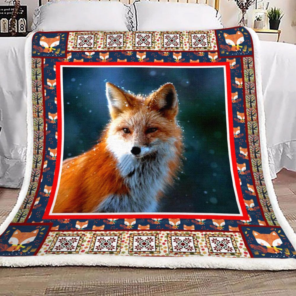 Fox Sherpa Fleece Blanket