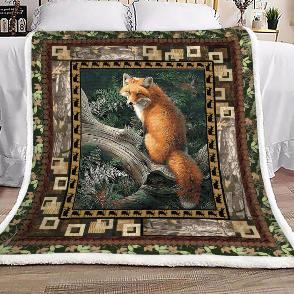 Fox Sherpa Fleece Blanket