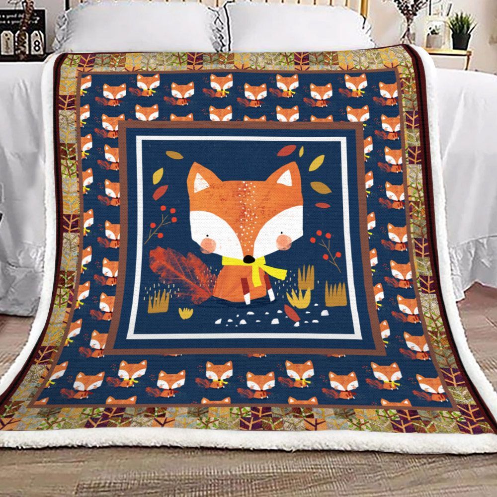 Fox Sherpa Fleece Blanket