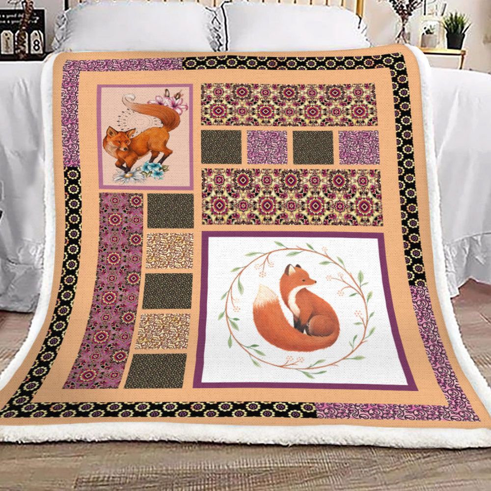 Fox Sherpa Fleece Blanket