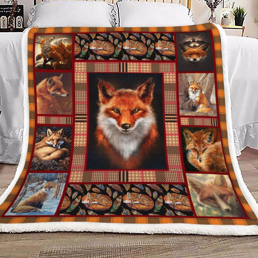 Fox Sherpa Fleece Blanket