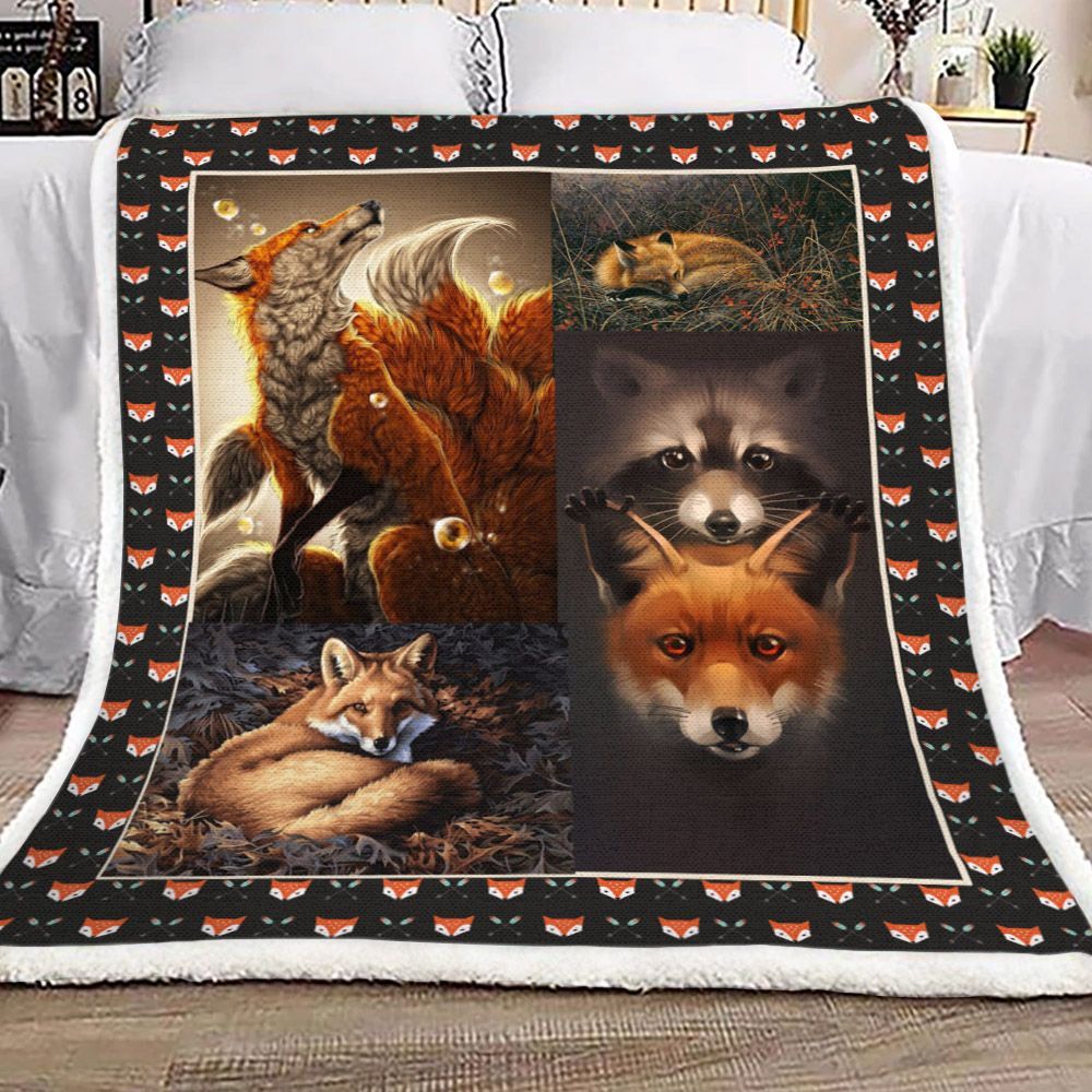 Fox Sherpa Fleece Blanket