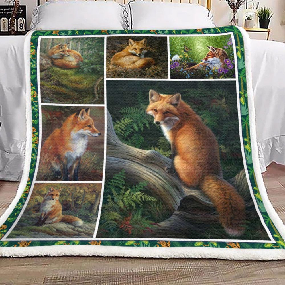 Fox Sherpa Fleece Blanket