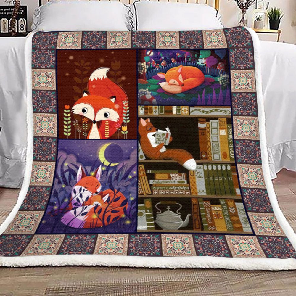 Fox Sherpa Fleece Blanket