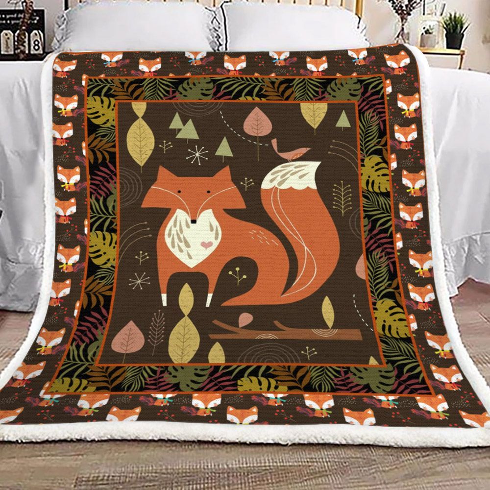Fox Sherpa Fleece Blanket