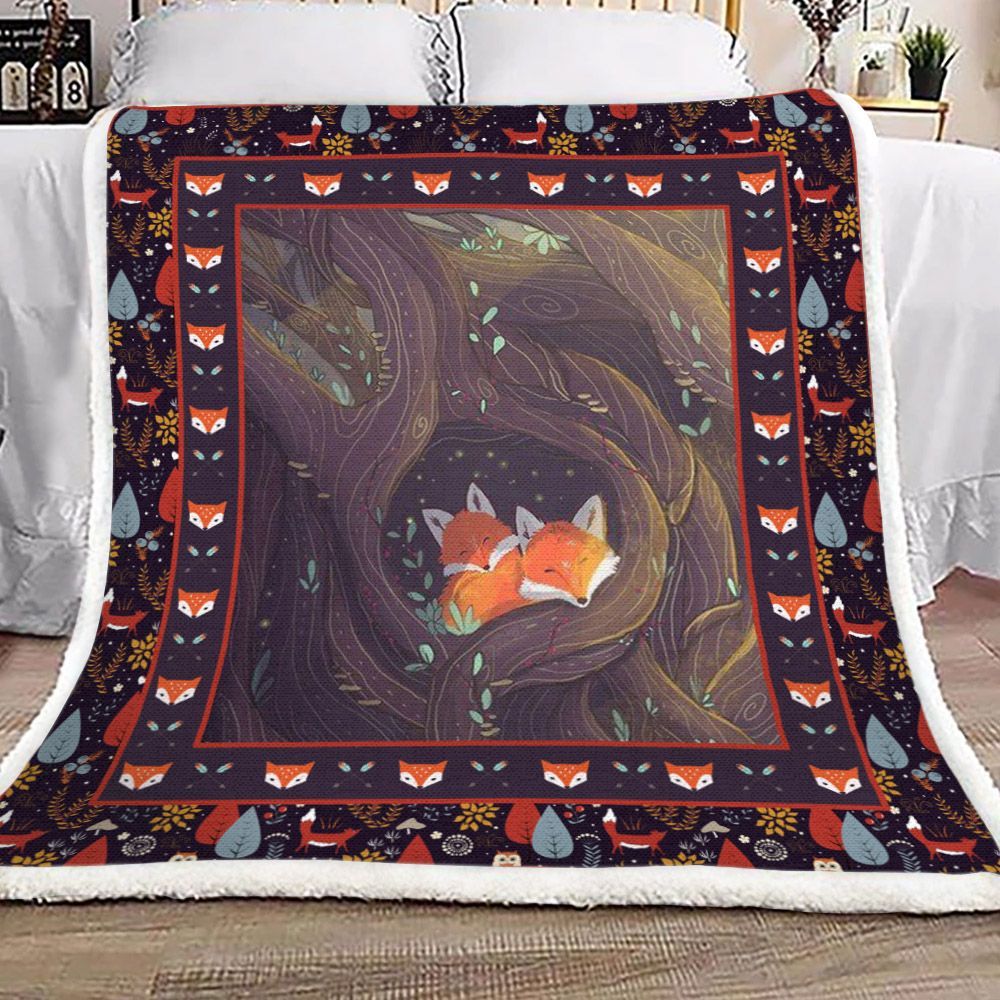 Fox Sherpa Fleece Blanket