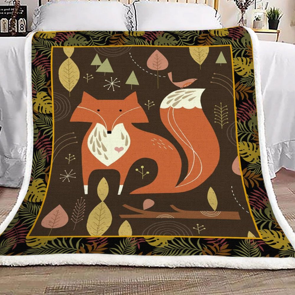 Fox Sherpa Fleece Blanket