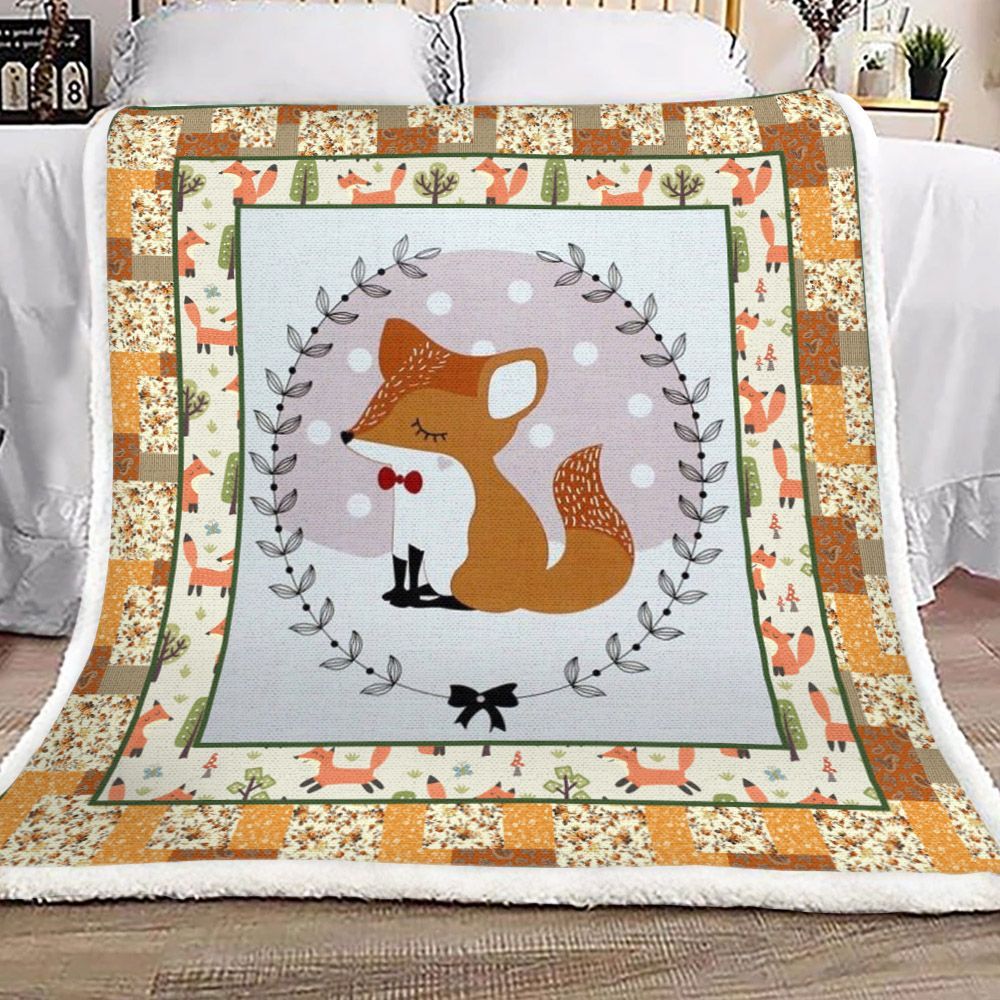 Fox Sherpa Fleece Blanket