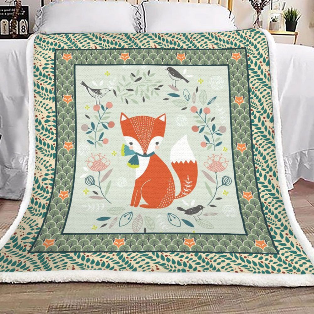 Fox Sherpa Fleece Blanket