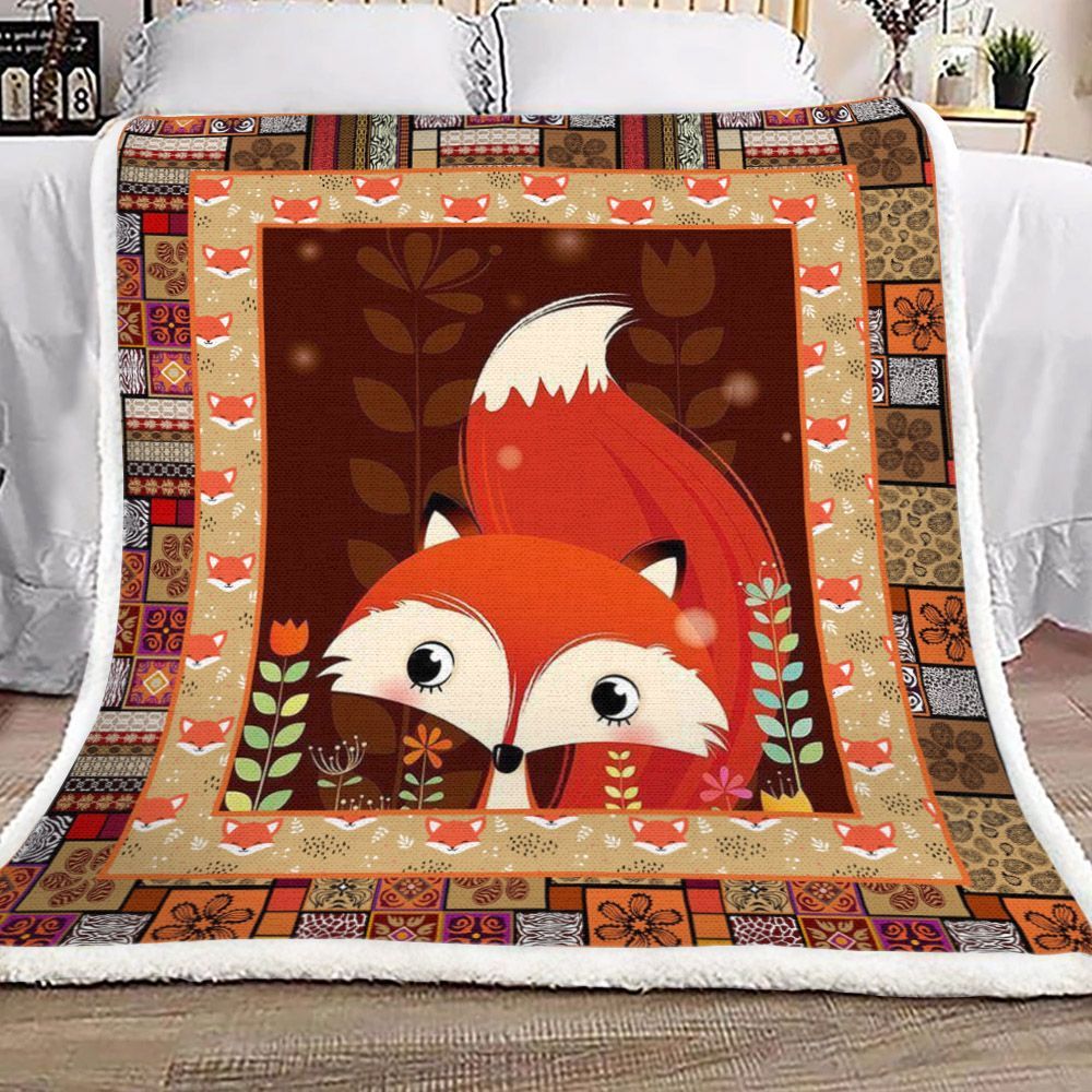 Fox Sherpa Fleece Blanket