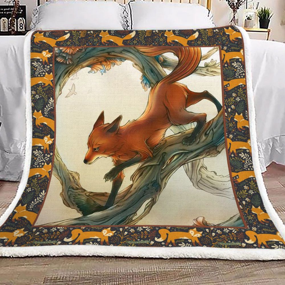 Fox Sherpa Fleece Blanket