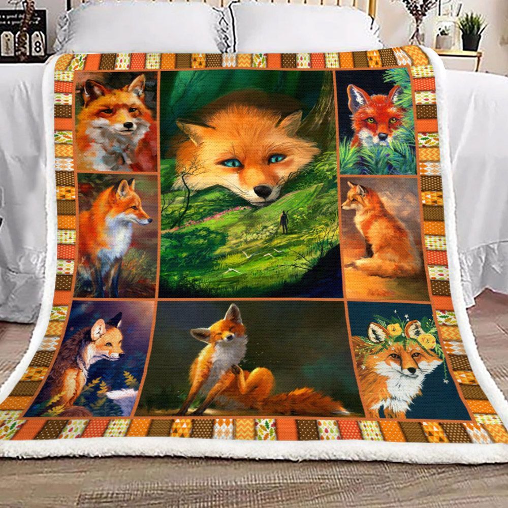 Fox Sherpa Fleece Blanket