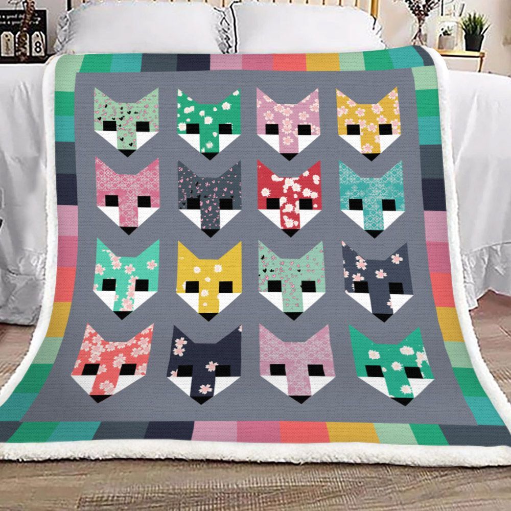 Fox Sherpa Fleece Blanket