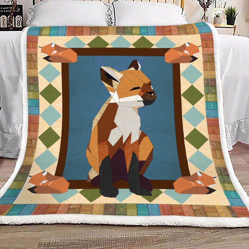 Fox Sherpa Fleece Blanket