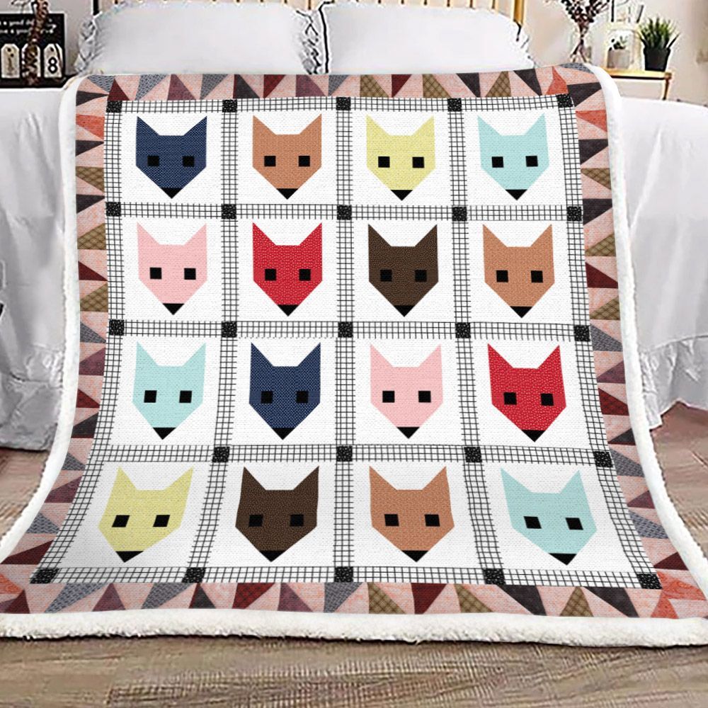 Fox Sherpa Fleece Blanket