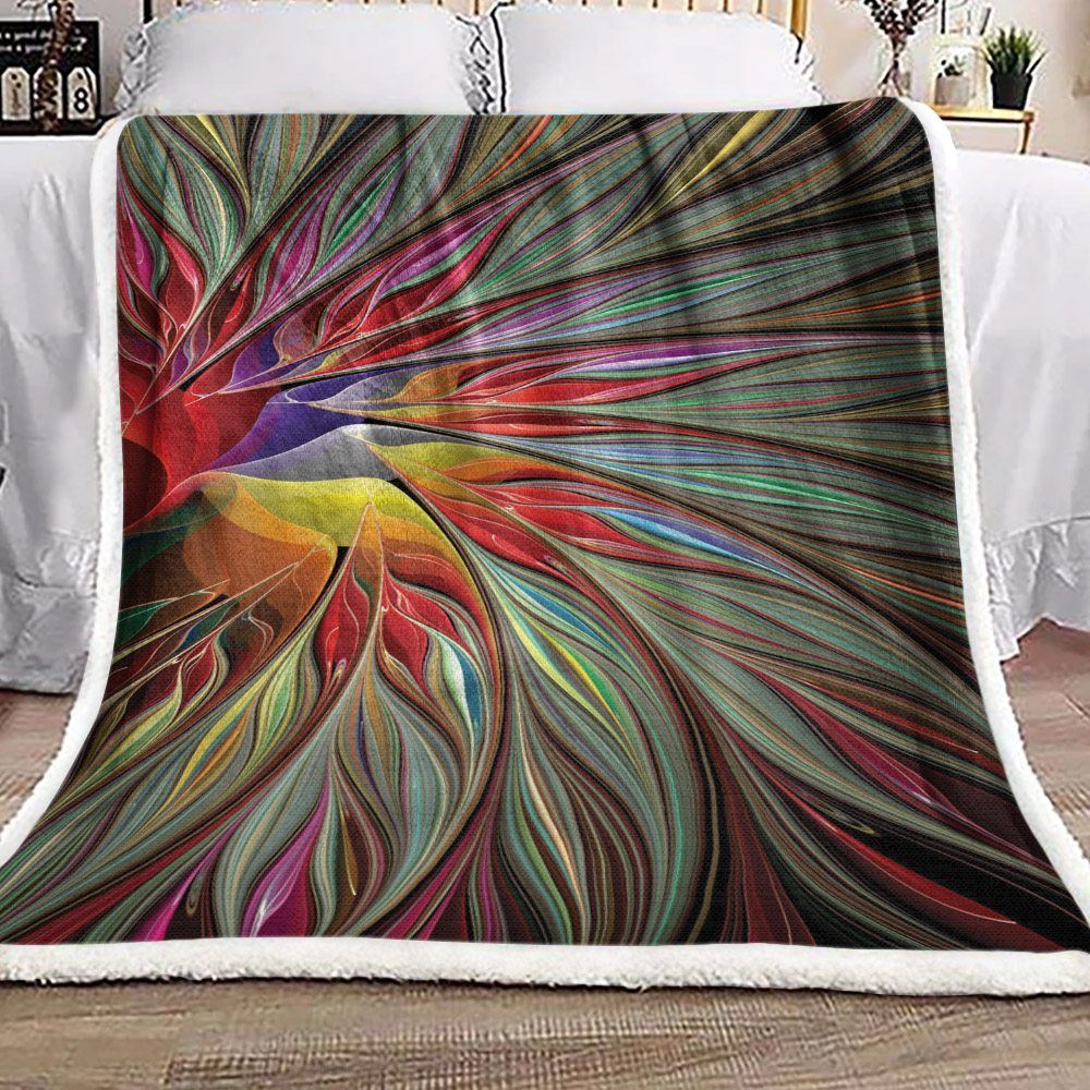 Fractal Bird Of Paradise Sherpa Fleece Blanket