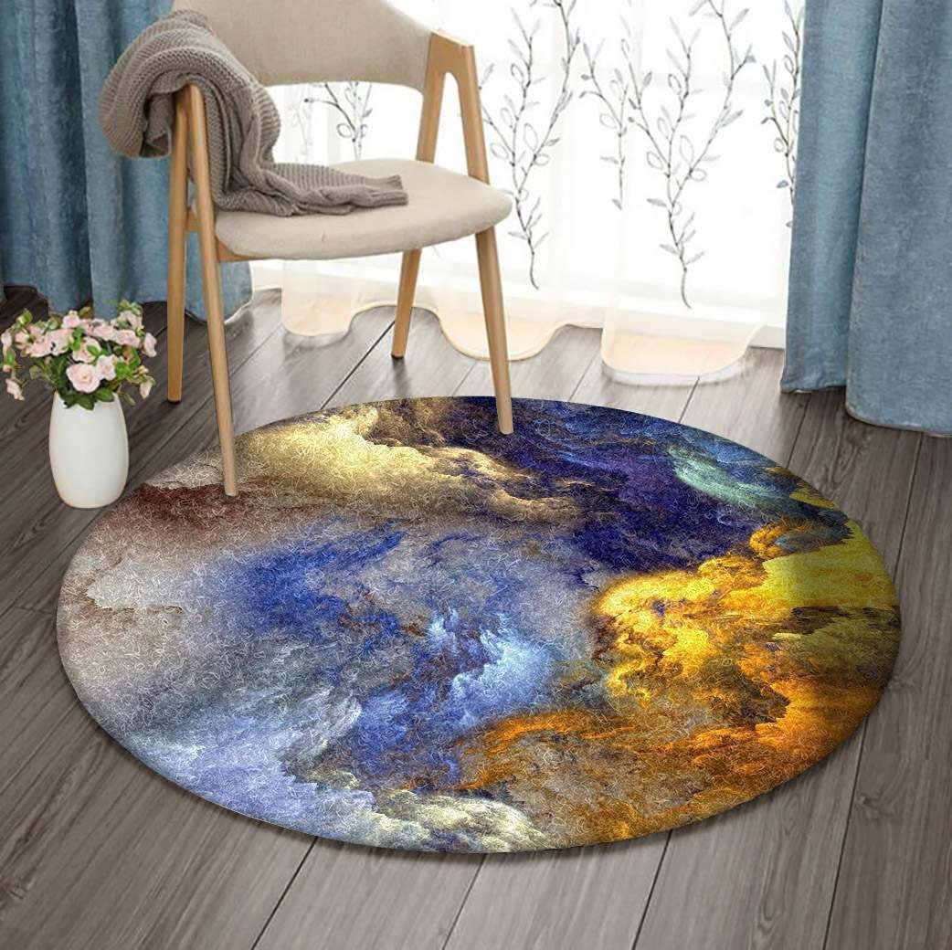 Fractal Cloud Round Carpet