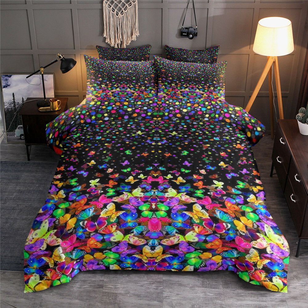 Fractal Dimensions Butterfly Colors Bedding Set